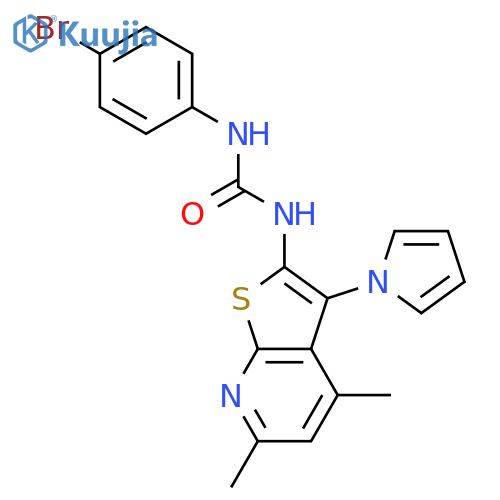 N-(4-BROMOPHENYL)-N'-[4,6-DIMETHYL-3-(1H-PYRROL-1-YL)THIENO[2,3-B]PYRIDIN-2-YL]UREA structure