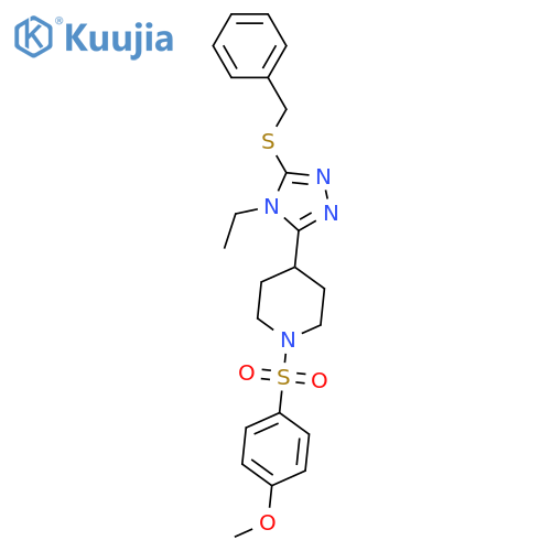 4-((4-[5-(BENZYLSULFANYL)-4-ETHYL-4H-1,2,4-TRIAZOL-3-YL]PIPERIDINO)SULFONYL)PHENYL METHYL ETHER structure
