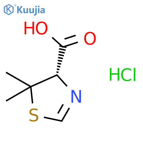 4-Thiazolecarboxylic acid, 4,5-dihydro-5,5-dimethyl-, hydrochloride, (S)- structure
