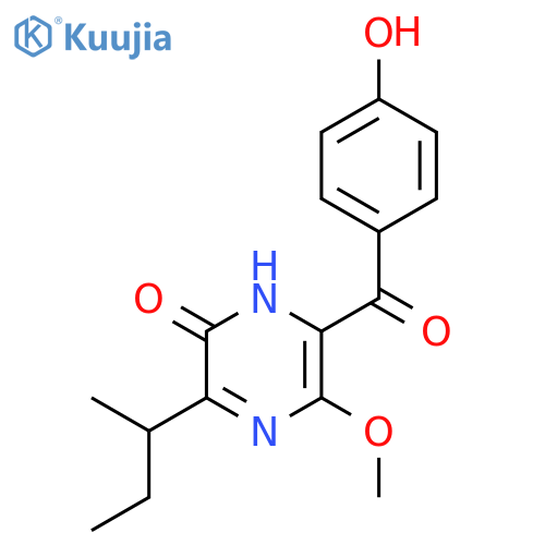 3-[(2S)-butan-2-yl]-6-(4-hydroxybenzoyl)-5-methoxypyrazin-2(1H)-one structure
