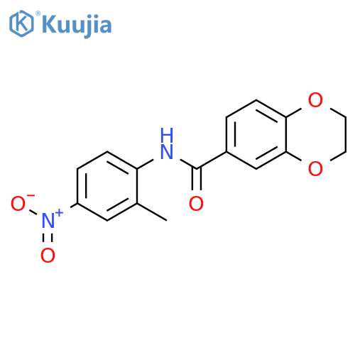 N-(2-methyl-4-nitrophenyl)-2,3-dihydro-1,4-benzodioxine-6-carboxamide structure