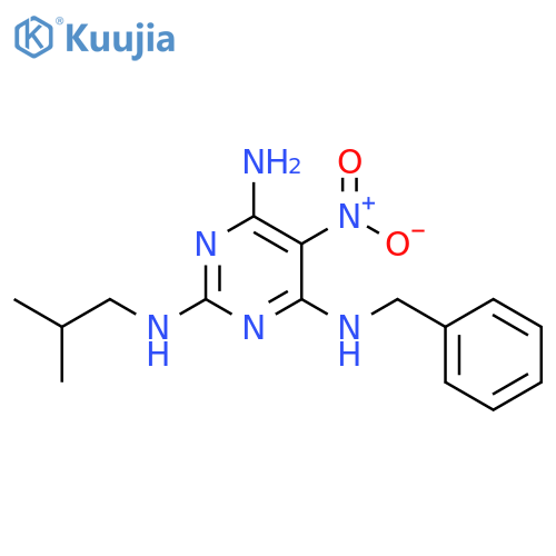 N4-benzyl-N2-(2-methylpropyl)-5-nitropyrimidine-2,4,6-triamine structure
