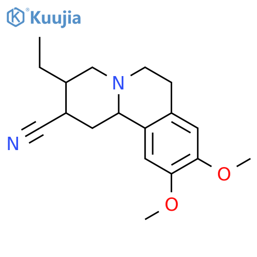 3-ethyl-9,10-dimethoxy-2,3,4,6,7,11b-hexahydro-1h-benzo[a]quinolizine-2-carbonitrile structure