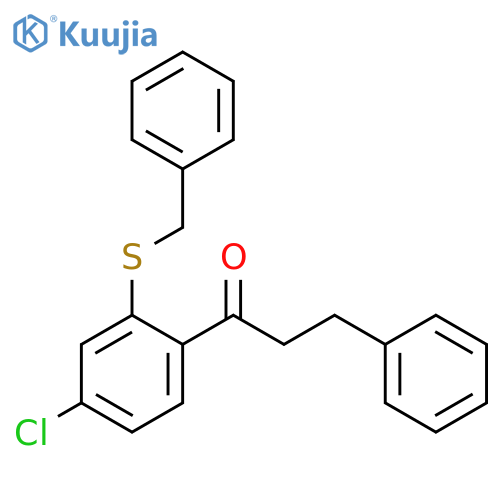 1-Propanone, 1-[4-chloro-2-[(phenylmethyl)thio]phenyl]-3-phenyl- structure