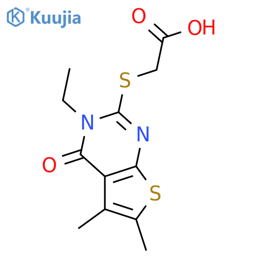 (3-ETHYL-5,6-DIMETHYL-4-OXO-3,4-DIHYDRO-THIENO[2,3-D]PYRIMIDIN-2-YLSULFANYL)-ACETIC ACID structure