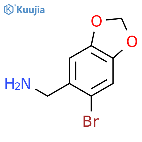 (6-bromo-1,3-dioxaindan-5-yl)methanamine structure