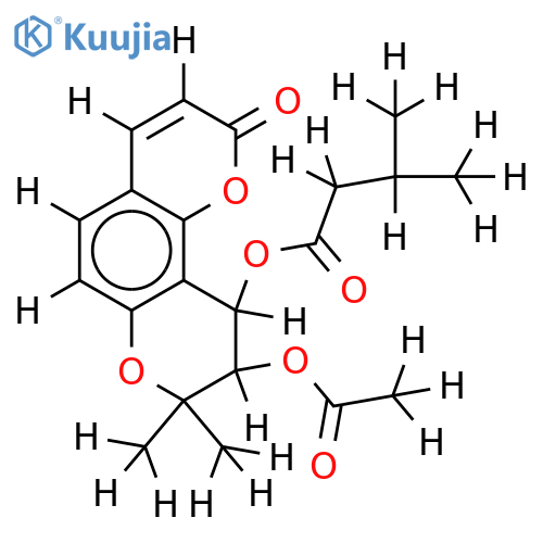 3',4'-Dihydro-3'-acetoxy-4'-isovaleroxy-seselin structure