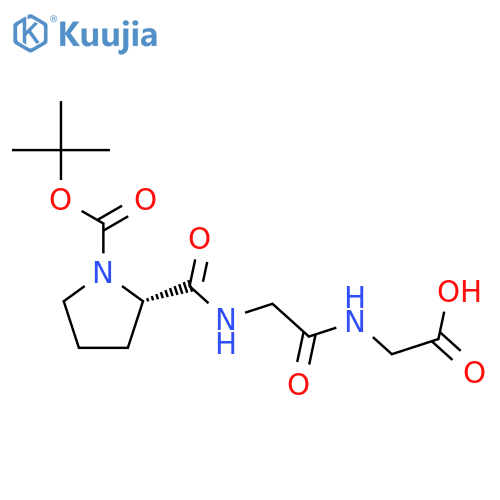 2-(2-{(2S)-1-(tert-butoxy)carbonylpyrrolidin-2-ylformamido}acetamido)acetic acid structure