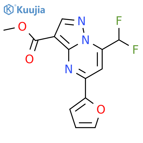 methyl 7-(difluoromethyl)-5-(furan-2-yl)pyrazolo1,5-apyrimidine-3-carboxylate structure