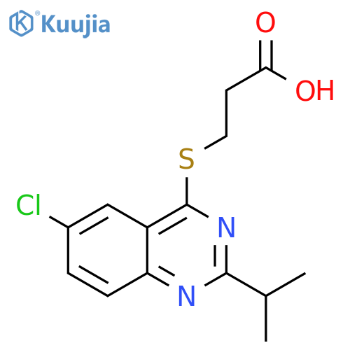 3-(6-Chloro-2-isopropyl-quinazolin-4-ylsulfanyl)-propionic acid structure
