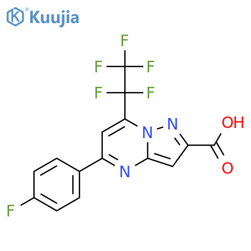 5-(4-fluorophenyl)-7-(1,1,2,2,2-pentafluoroethyl)pyrazolo1,5-apyrimidine-2-carboxylic acid structure