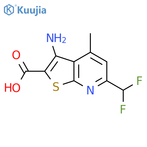 3-amino-6-(difluoromethyl)-4-methylthieno2,3-bpyridine-2-carboxylic acid structure