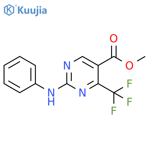 5-Pyrimidinecarboxylic acid, 2-(phenylamino)-4-(trifluoromethyl)-, methyl ester structure