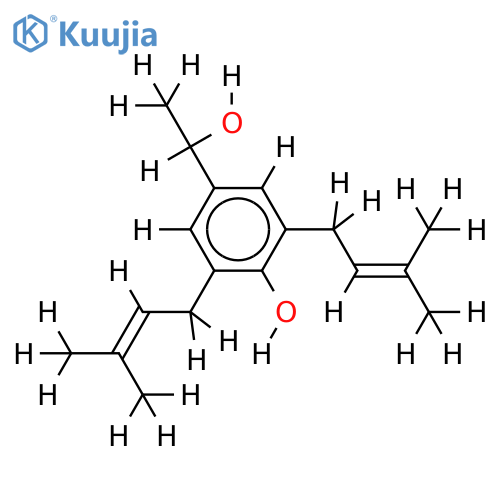 4-Hydroxy-alpha-methyl-3,5-bis(3-methyl-2-butenyl)benzylalkohol structure