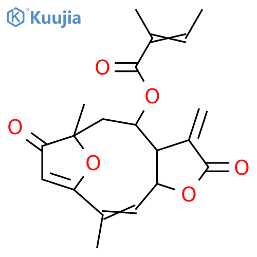3,10-Epoxy-8-hydroxy-1-oxo-2,4,11(13)-germacratrien-12,6-olide; (4Z,6α,8β,10β)-form, 8-Tigloyl structure