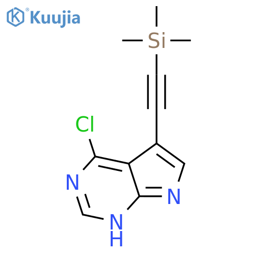 4-chloro-5-2-(trimethylsilyl)ethynyl-7H-pyrrolo2,3-dpyrimidine structure