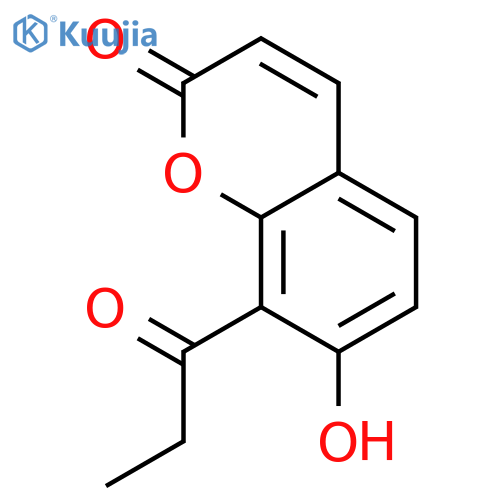 2H-1-Benzopyran-2-one, 7-hydroxy-8-(1-oxopropyl)- structure