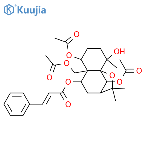 1,4,6,9,14-Pentahydroxydihydro-β-agarofuran; (1α,4β,6β,9α)-form, 9-E-Cinnamoyl, 1,6,14-tri-Ac structure