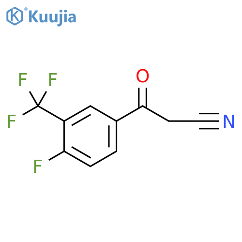 3-4-Fluoro-3-(trifluoromethyl)phenyl-3-oxopropanenitrile structure