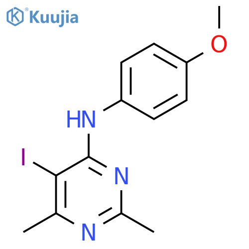5-iodo-N-(4-methoxyphenyl)-2,6-dimethylpyrimidin-4-amine structure