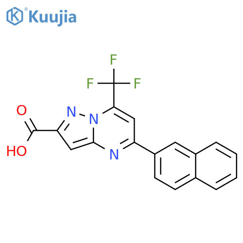 <br>5-(2-naphthyl)-7-(trifluoromethyl)pyrazolo[1,5-a]pyrimidine-2-carboxylic ac id structure