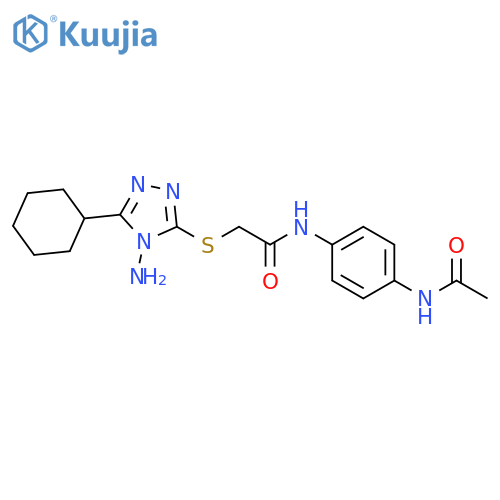2-(4-amino-5-cyclohexyl-4H-1,2,4-triazol-3-yl)sulfanyl-N-(4-acetamidophenyl)acetamide structure