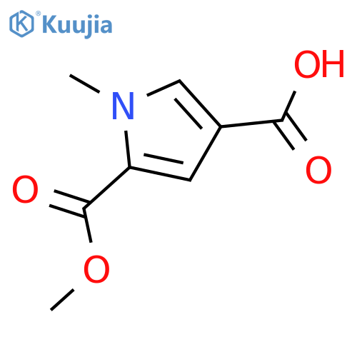 5-(methoxycarbonyl)-1-methyl-1H-pyrrole-3-carboxylic acid structure