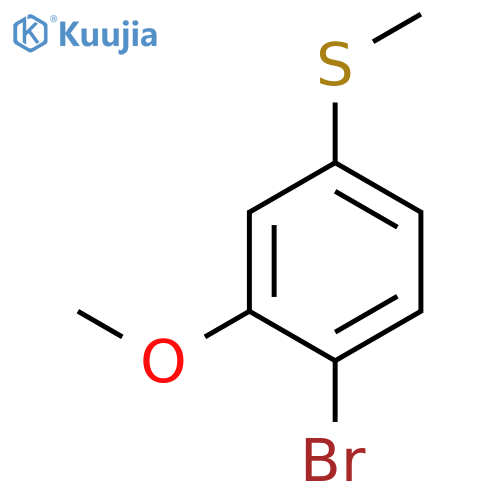 Benzene, 1-bromo-2-methoxy-4-(methylthio)- structure