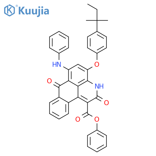 3H-Naphtho[1,2,3-de]quinoline-1-carboxylicacid, 4-[4-(1,1-dimethylpropyl)phenoxy]-2,7-dihydro-2,7-dioxo-6-(phenylamino)-,phenyl ester structure