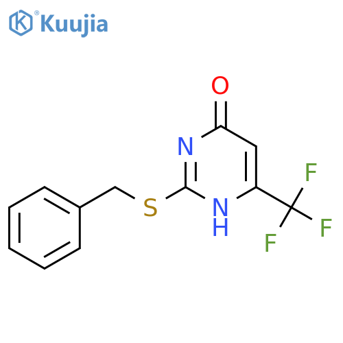 2-(benzylsulfanyl)-6-(trifluoromethyl)-3,4-dihydropyrimidin-4-one structure