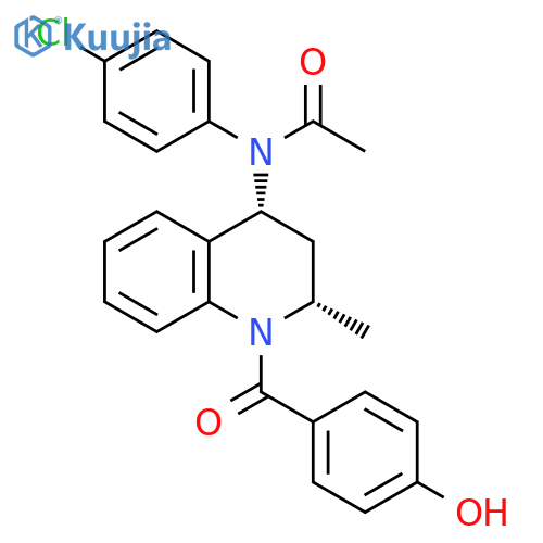 Acetamide,N-(4-chlorophenyl)-N-[(2S,4R)-1,2,3,4-tetrahydro-1-(4-hydroxybenzoyl)-2-methyl-4-quinolinyl]- structure
