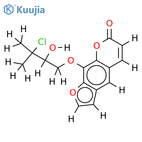 (+/-)-8-(3-chloro-2-hydroxyl-3-methylbutoxy)-psoralen structure