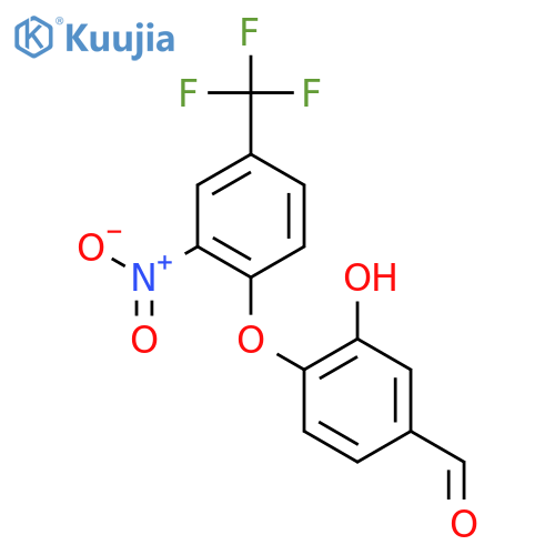 3-hydroxy-4-[2-nitro-4-(trifluoromethyl)phenoxy]benzaldehyde structure