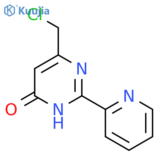 4-(Chloromethyl)-6-hydroxy-2-(pyridin-2-yl)pyrimidine, 2-[4-(Chloromethyl)-6-hydroxypyrimidin-2-yl]pyridine, 6-(Chloromethyl)-2-(pyridin-2-yl)pyrimidin-4(3H)-one structure
