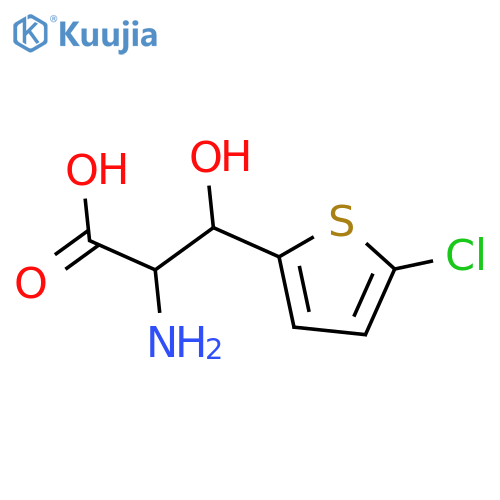2-amino-3-(5-chlorothiophen-2-yl)-3-hydroxypropanoic acid structure