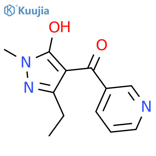 Methanone, (3-ethyl-5-hydroxy-1-methyl-1H-pyrazol-4-yl)-3-pyridinyl- structure