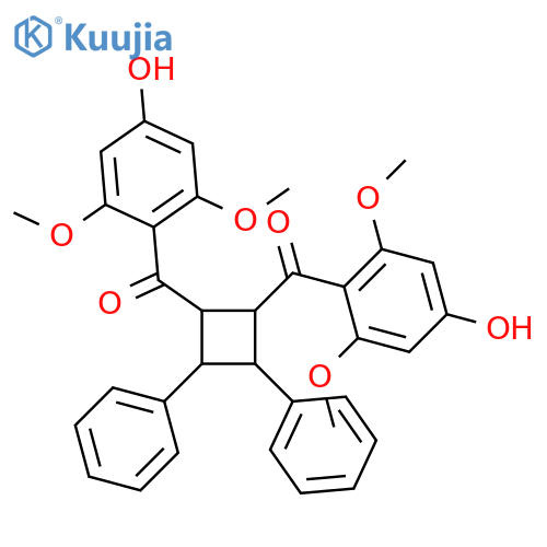 1,2-Diphenyl-3,4-bis(2,4,6-trihydroxybenzoyl)cyclobutane; (1α,2β,3α,4β)-form, 2''',2'''',6''',6''''-Tetra-Me ether structure