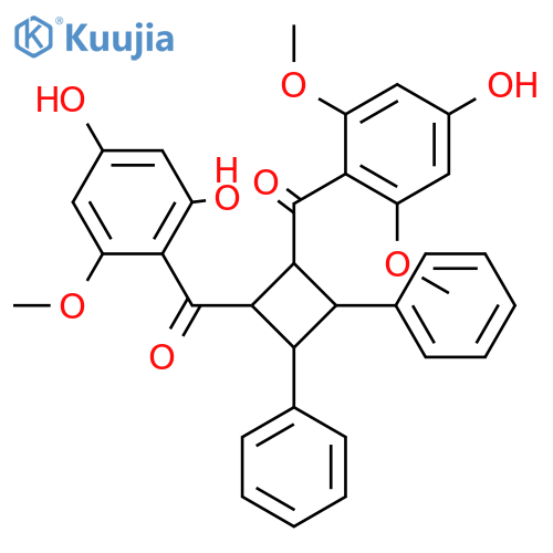 1,2-Diphenyl-3,4-bis(2,4,6-trihydroxybenzoyl)cyclobutane; (1α,2β,3α,4β)-form, 2''',2'''',6'''-Tri-Me ether structure