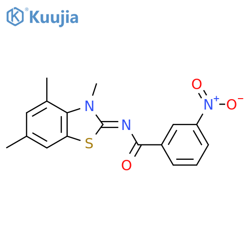 3-nitro-N-(2E)-3,4,6-trimethyl-2,3-dihydro-1,3-benzothiazol-2-ylidenebenzamide structure