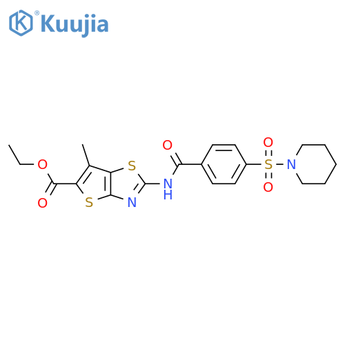 ethyl 6-methyl-2-4-(piperidine-1-sulfonyl)benzamidothieno2,3-d1,3thiazole-5-carboxylate structure