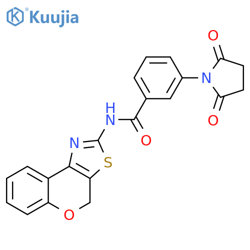 N-{4H-chromeno4,3-d1,3thiazol-2-yl}-3-(2,5-dioxopyrrolidin-1-yl)benzamide structure
