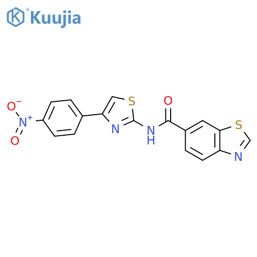 N-4-(4-nitrophenyl)-1,3-thiazol-2-yl-1,3-benzothiazole-6-carboxamide structure
