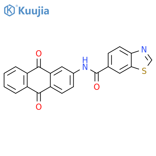 N-(9,10-dioxo-9,10-dihydroanthracen-2-yl)-1,3-benzothiazole-6-carboxamide structure