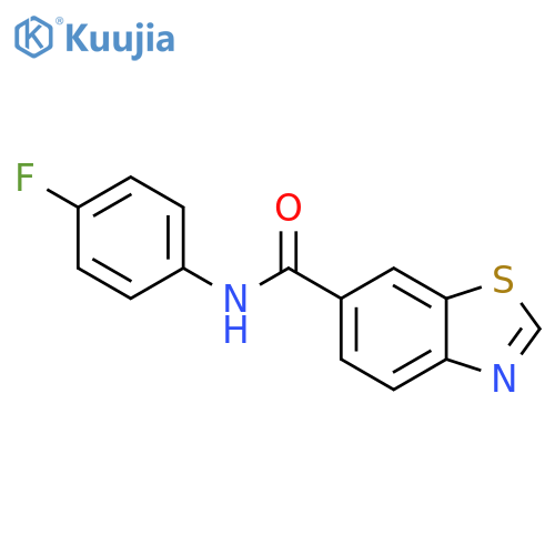 N-(4-fluorophenyl)-1,3-benzothiazole-6-carboxamide structure