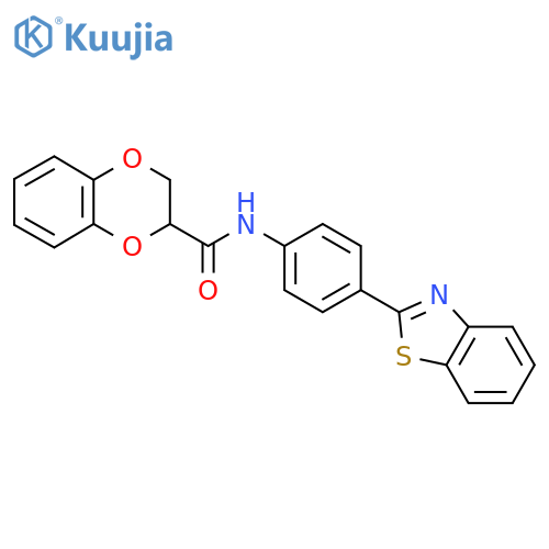 N-4-(1,3-benzothiazol-2-yl)phenyl-2,3-dihydro-1,4-benzodioxine-2-carboxamide structure