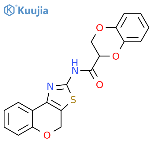 N-{4H-chromeno[4,3-d][1,3]thiazol-2-yl}-2,3-dihydro-1,4-benzodioxine-2-carboxamide structure