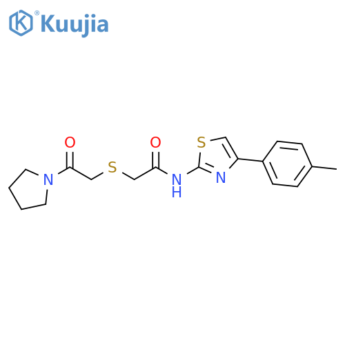 N-4-(4-methylphenyl)-1,3-thiazol-2-yl-2-{2-oxo-2-(pyrrolidin-1-yl)ethylsulfanyl}acetamide structure