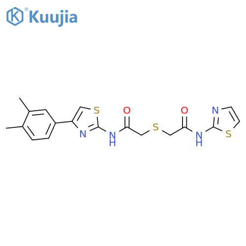 N-4-(3,4-dimethylphenyl)-1,3-thiazol-2-yl-2-({(1,3-thiazol-2-yl)carbamoylmethyl}sulfanyl)acetamide structure