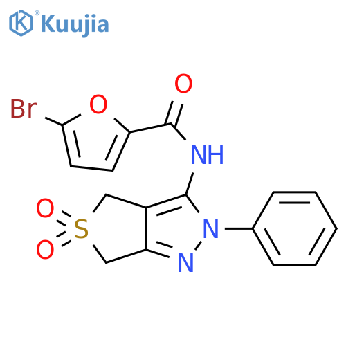 5-bromo-N-{5,5-dioxo-2-phenyl-2H,4H,6H-5lambda6-thieno3,4-cpyrazol-3-yl}furan-2-carboxamide structure