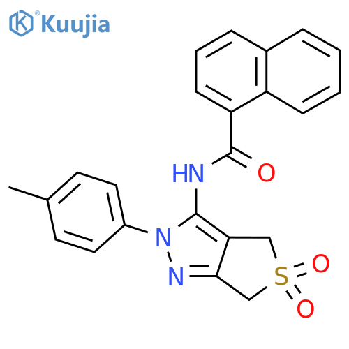 N-2-(4-methylphenyl)-5,5-dioxo-2H,4H,6H-5lambda6-thieno3,4-cpyrazol-3-ylnaphthalene-1-carboxamide structure